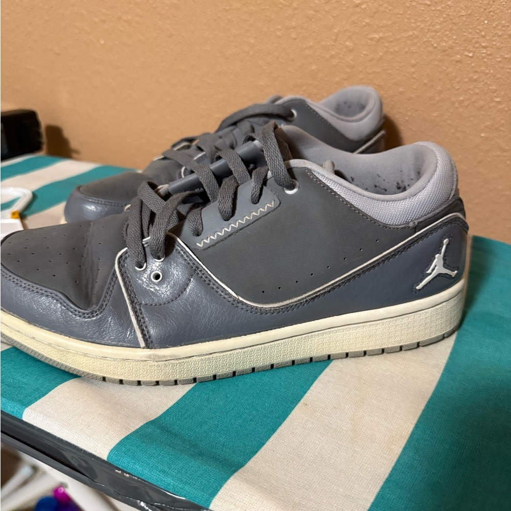 Gray Sneakers with White Accents